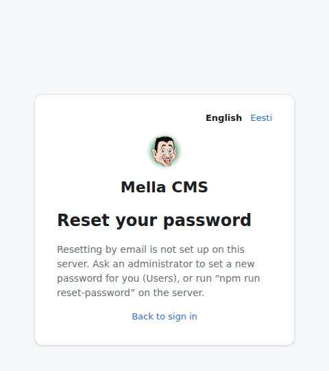 Reset your password
