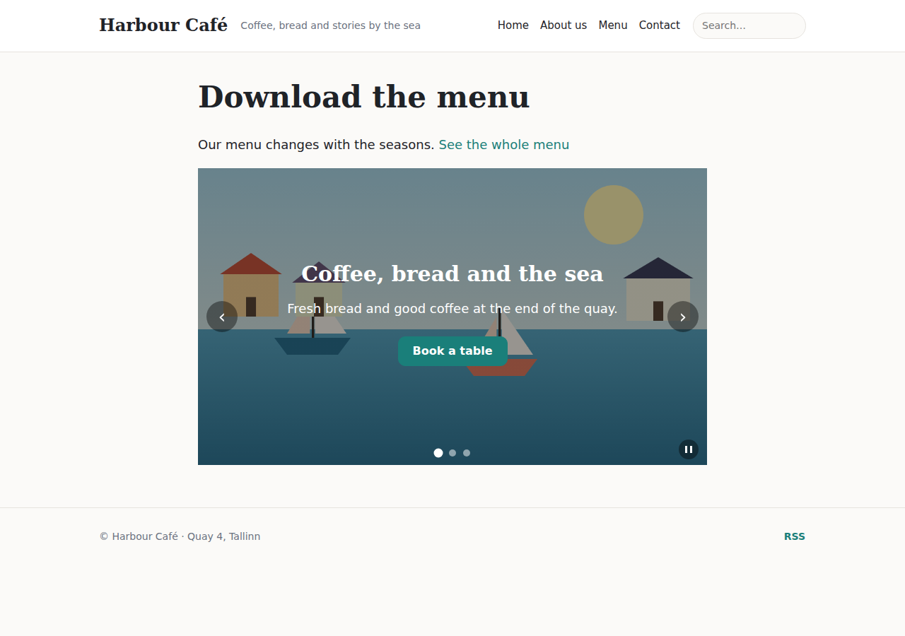 The slider on the site
