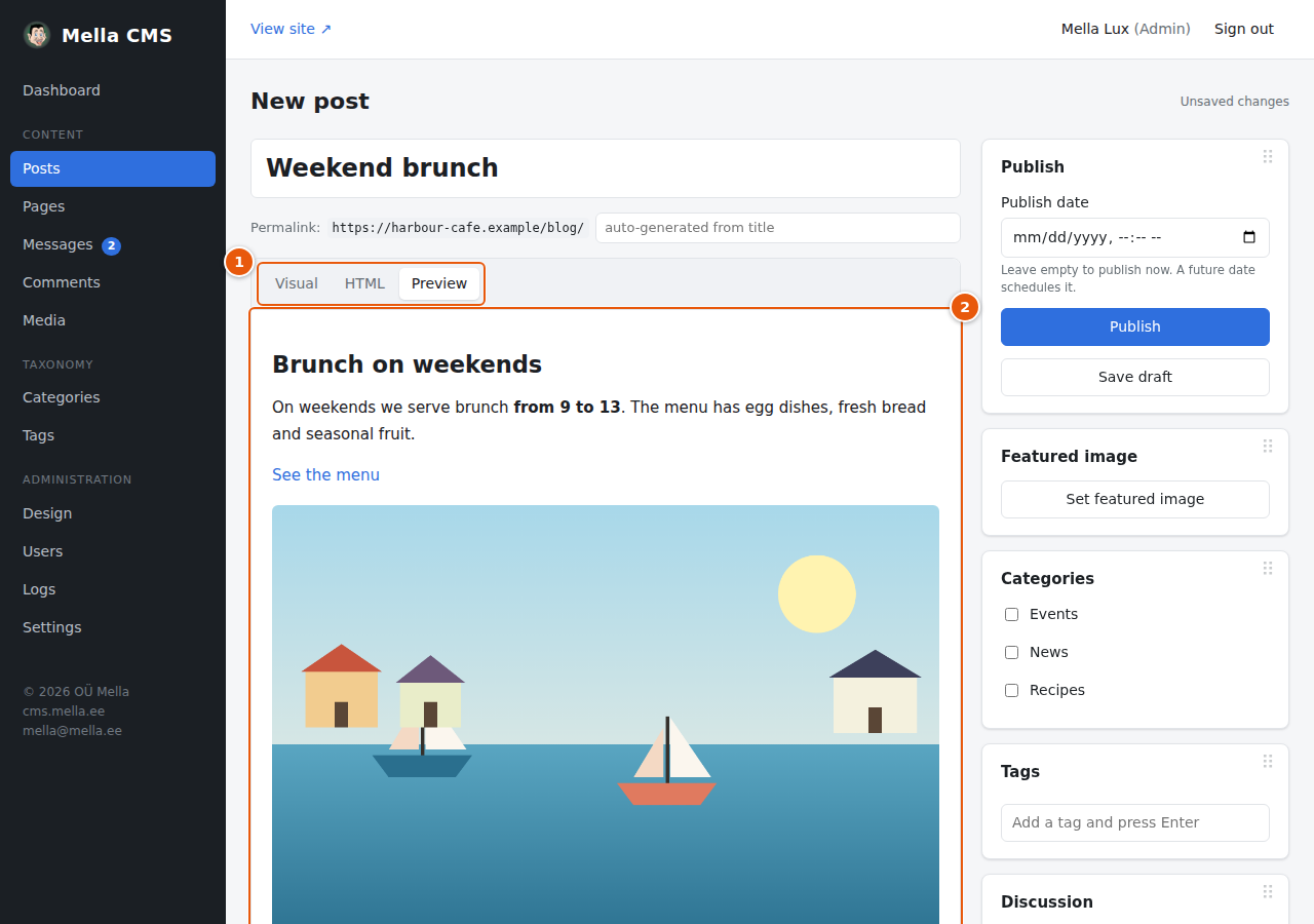 The Preview view