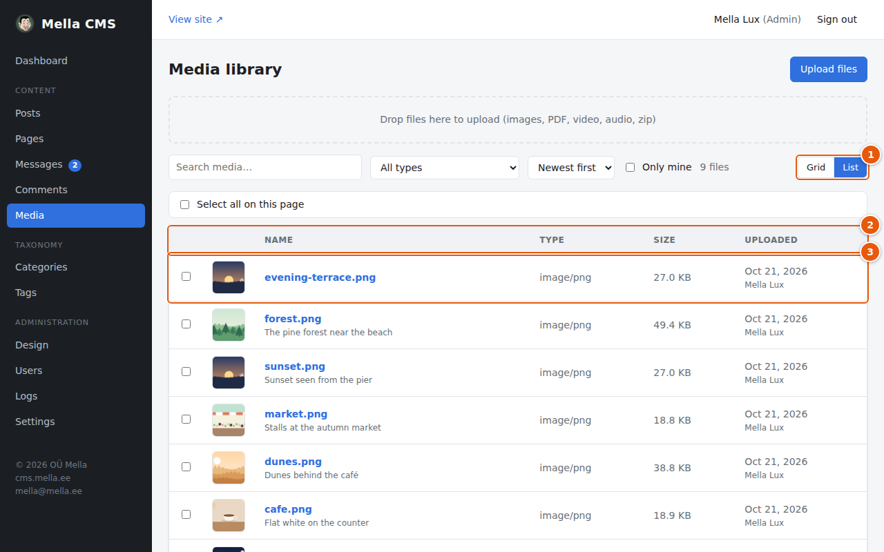 The library as a list
