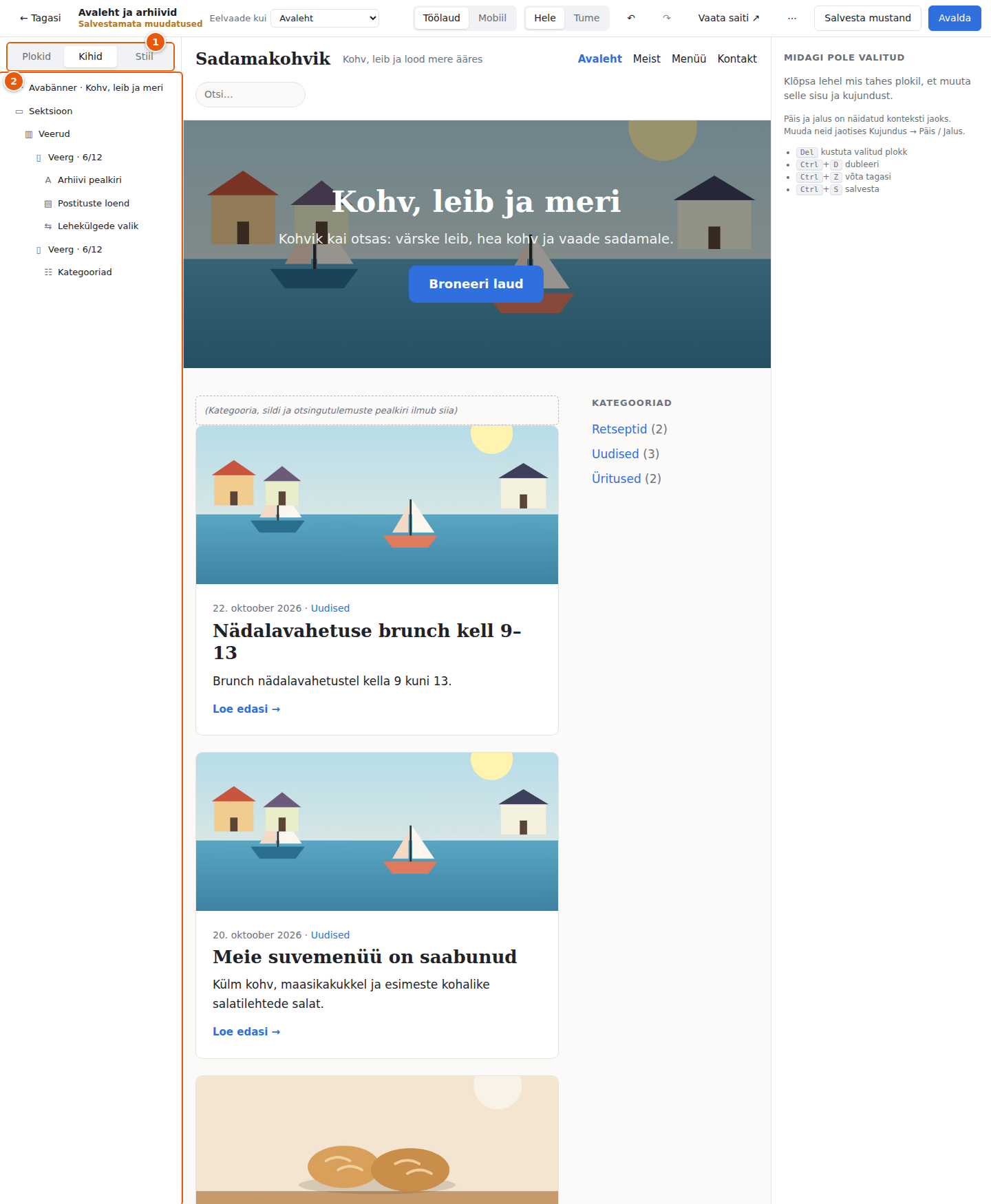 Vahekaart Kihid